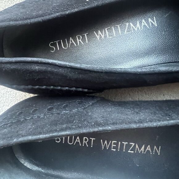 Stuart Weitzman Guything Black Suede Tassel Flat Loafer Shoes Women 7.5 Preppy - Picture 13 of 15